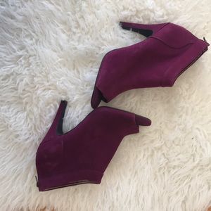 Purple Peep Toe Booties